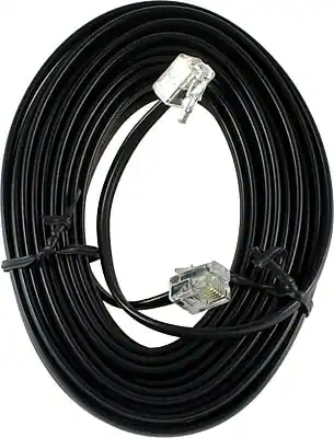 Front. Power Gear - 76580 25' Telephone Line Cord - Black.