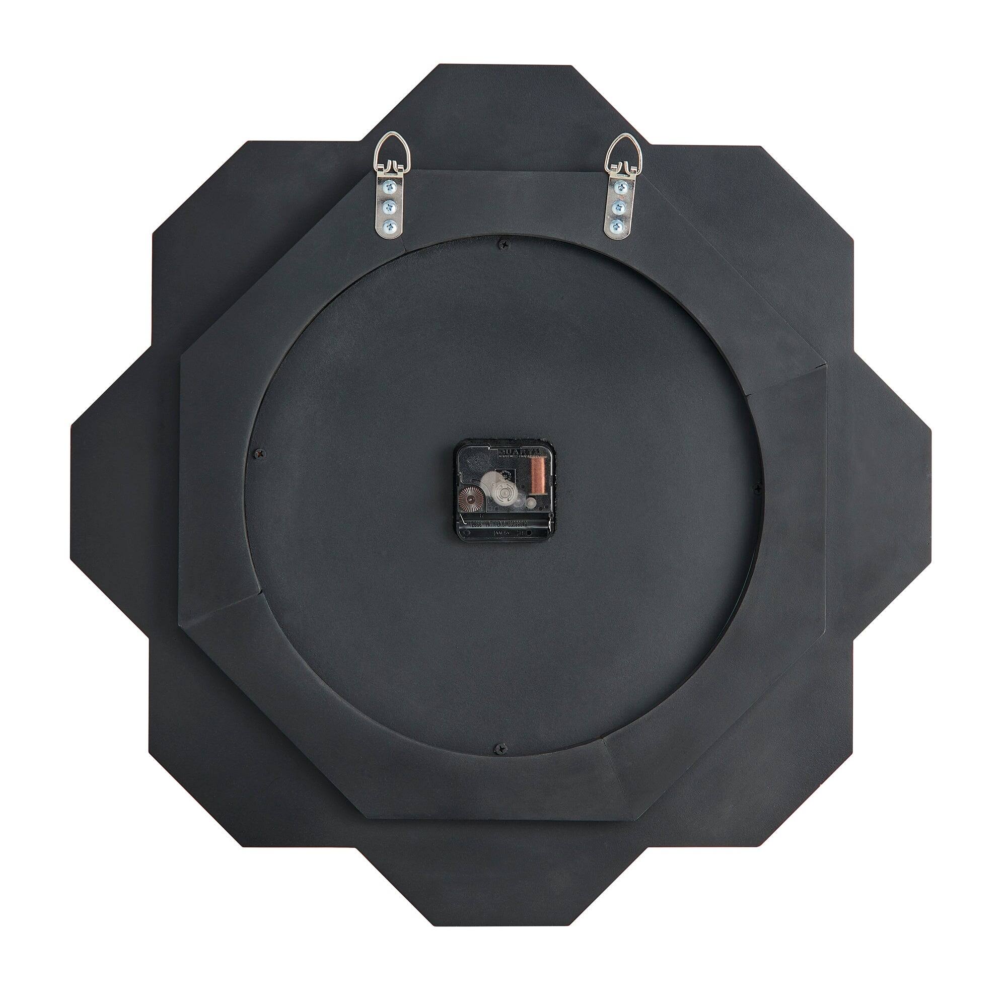 Alt View 5. BreeBe - 20" Large Silver Mirrored Wall Clock with Roman Numerals, Crushed Diamond Beveled Glass Frame for Home Decor - Silver.