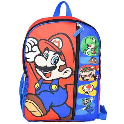 Front. Bioworld - Super Mario Brothers 16" Backpack for boys and girls ages 3+ - Assorted Pre-Pack.