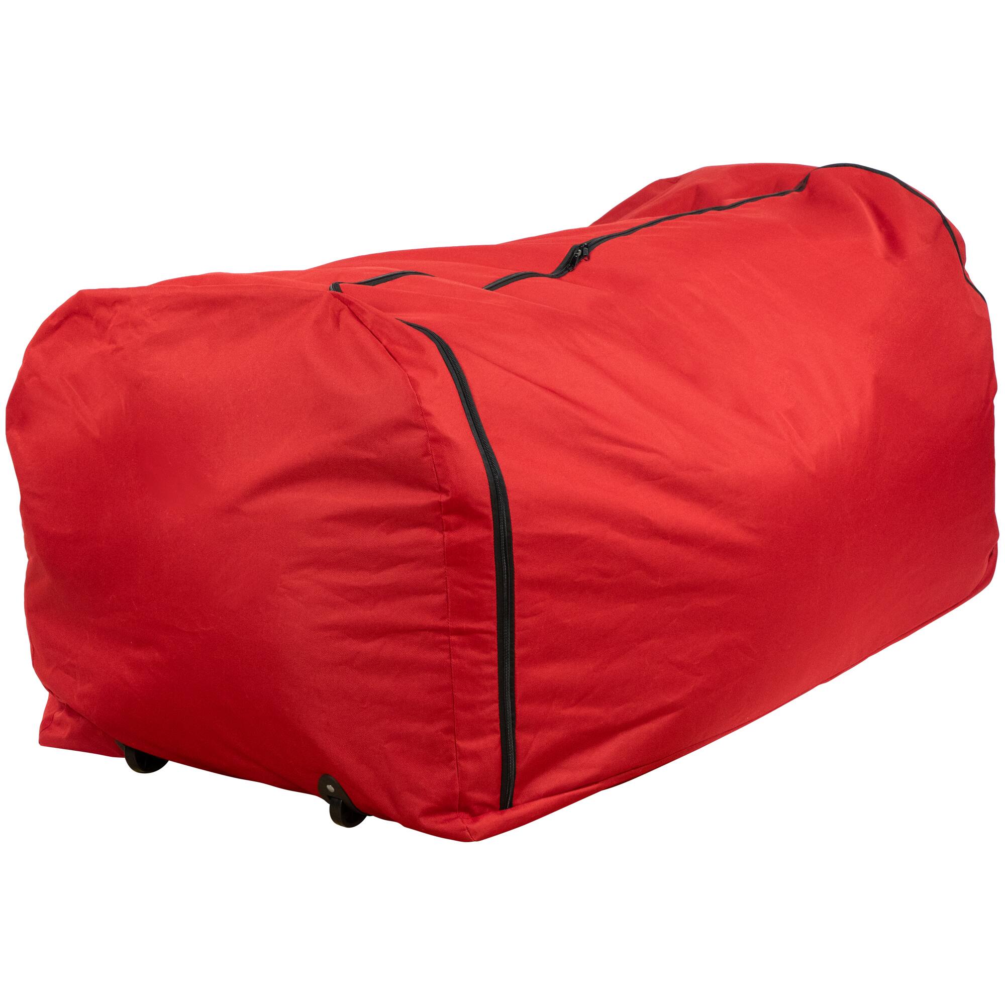Alt View 5. Northlight - 57" Red Artificial Christmas Tree Rolling Storage Bag For Trees Up to 9ft - Red.