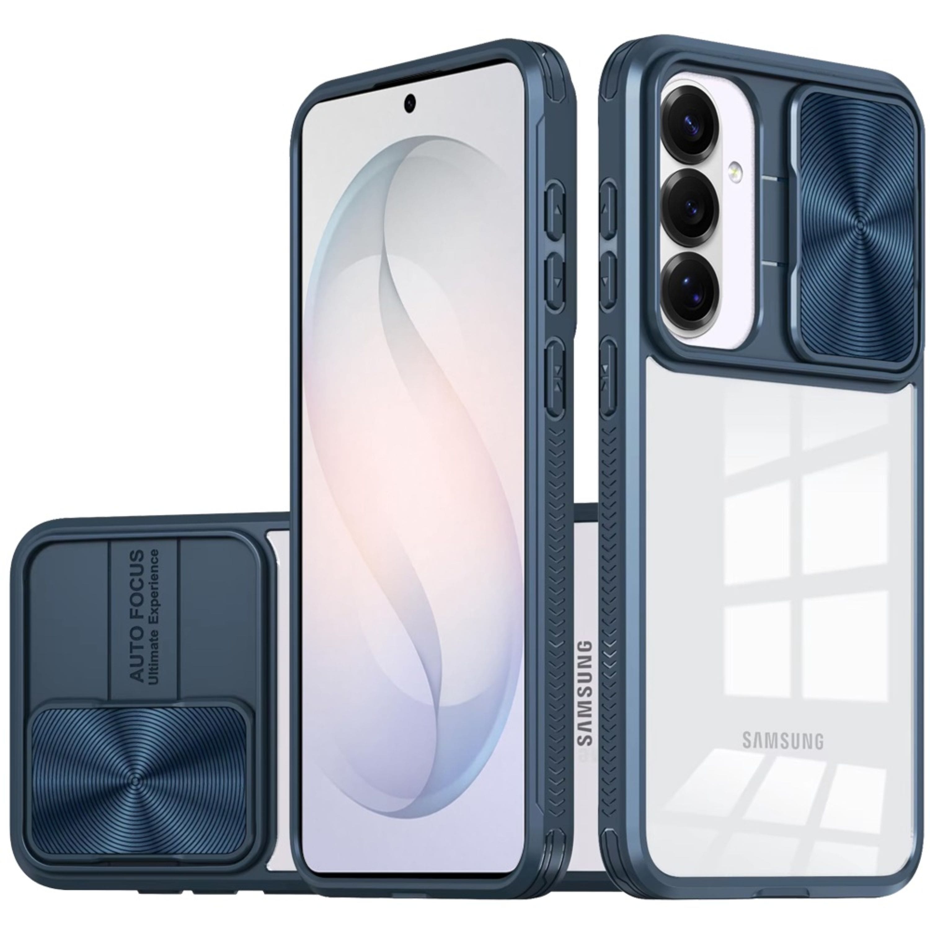 Kitcheniva - Rear Lens Sliding Cover Rugged Hybrid Plus Tempered Glass For Samsung S26 FE - Blue price history on PriceWatchPro