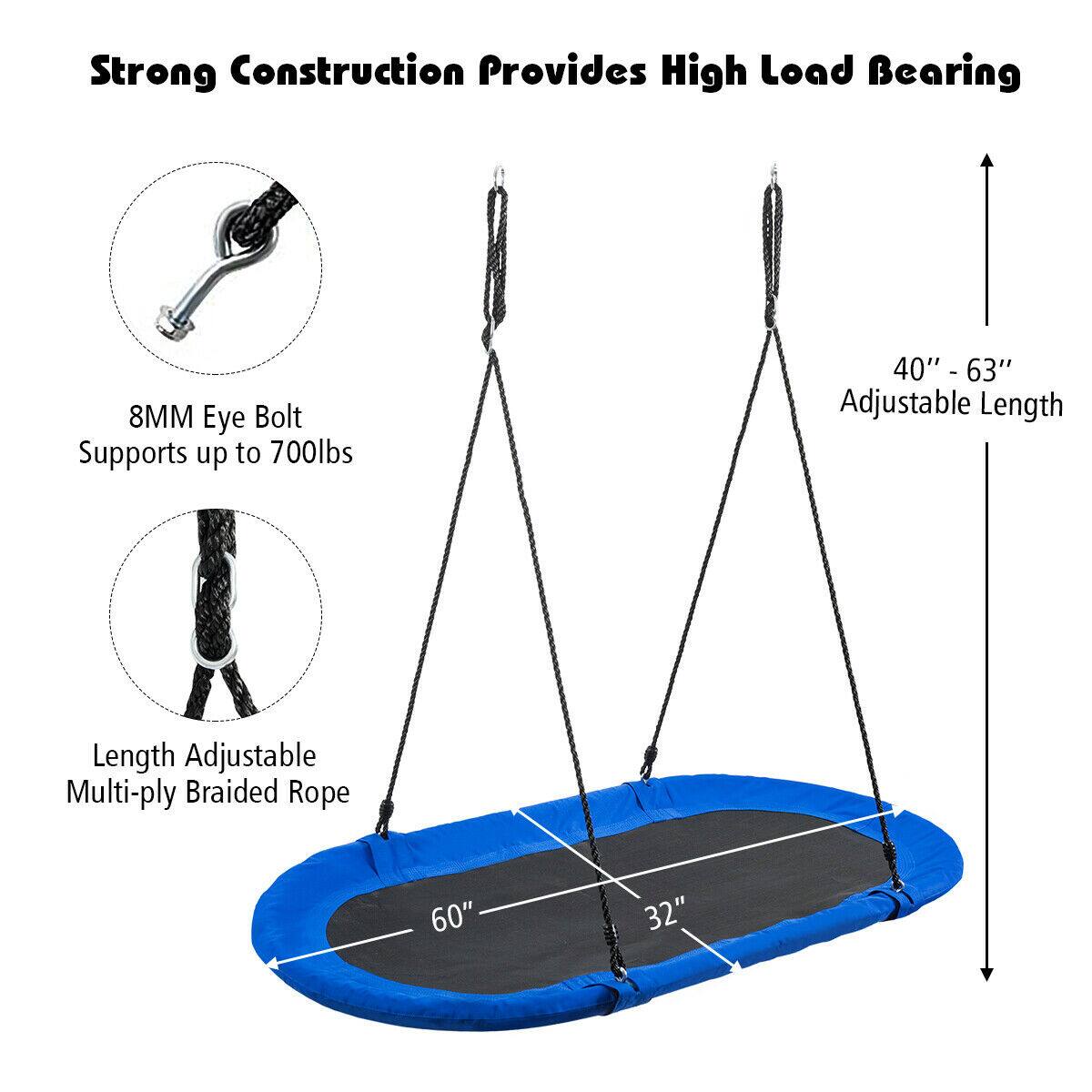 Strong Construction Provides High Load Bearing

8MM Eye Bolt
Supports up to 700lbs

Length Adjustable Multi-ply Braided Rope

40" - 63" Adjustable Length

60"

32"