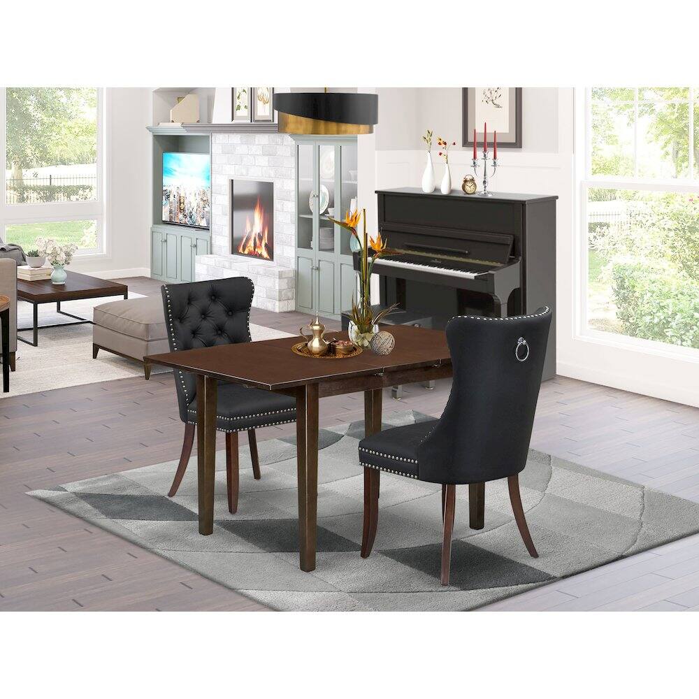 Alt View 9. East West Furniture - 3 Piece Dining Table Set - Red.