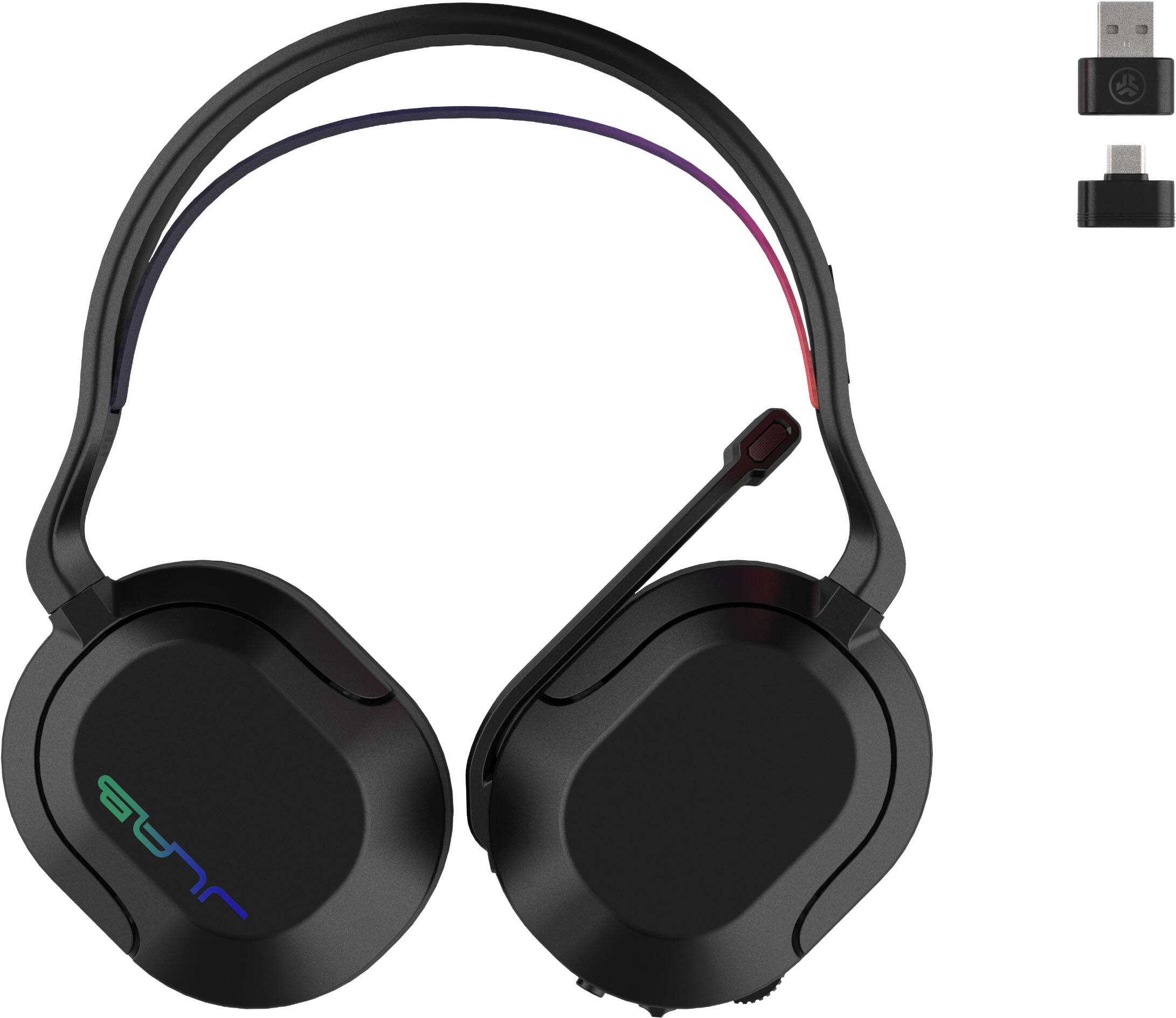 Alt View 2. JLab - Nightfall Wireless Bluetooth Gaming Over the Ear Headset - Black.