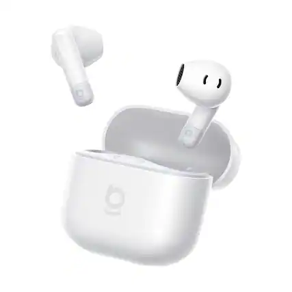Front. Baseus - Baseus Bass BS2 Lite True Wireless Earbuds,10 mm Driver,40-Hour Battery,2-Mic ENC,IP55 - White - White.
