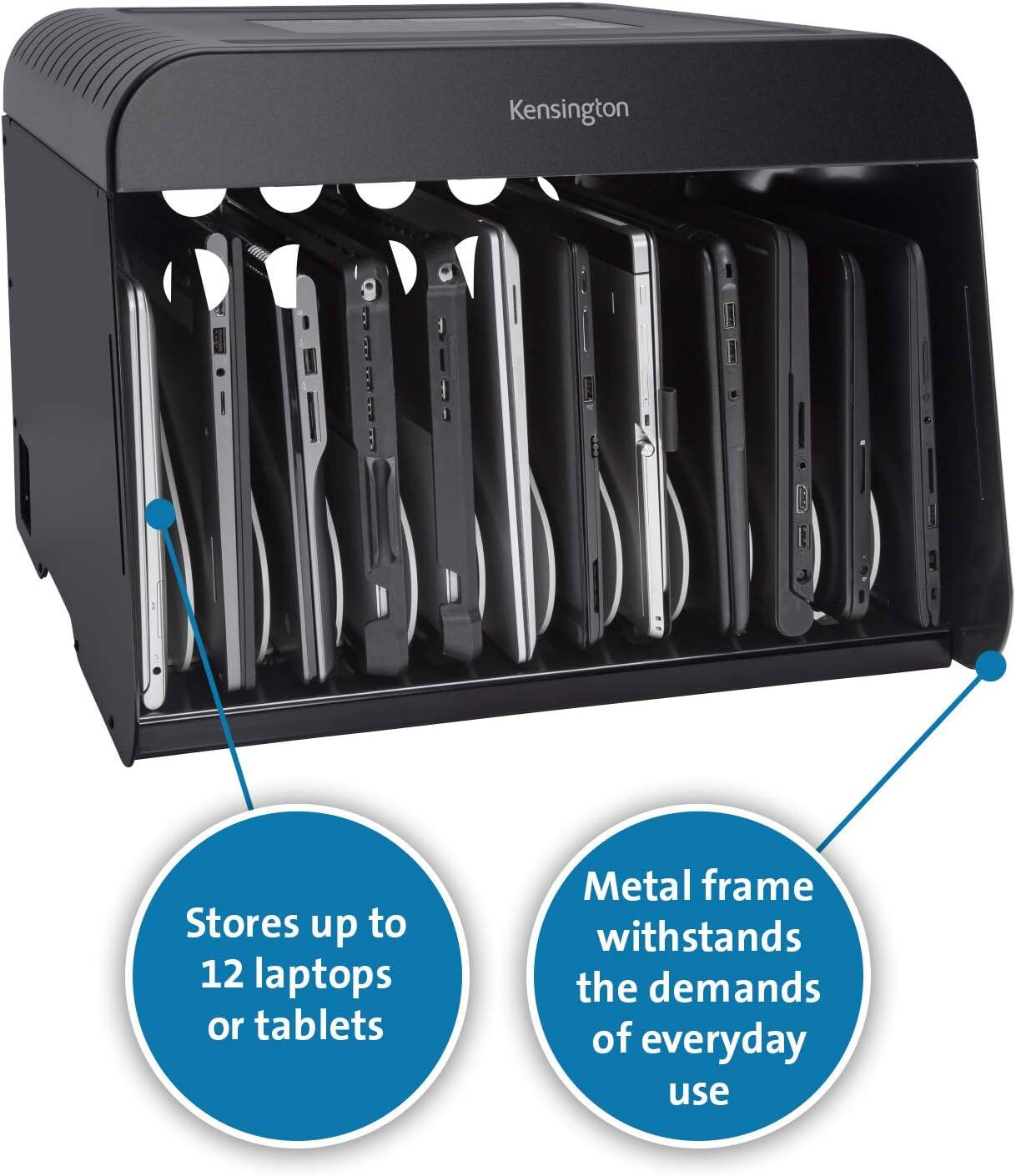 Kensington

Stores up to 12 laptops or tablets

Metal frame withstands the demands of everyday use