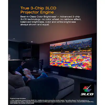 Лазерен проектор Epson Pro Cinema LS12000 4K PRO-UHD Epson Pro Cinema LS12000 4K PRO-UHD Laser Projector – 3LCD технология и 2700 лумена яркост