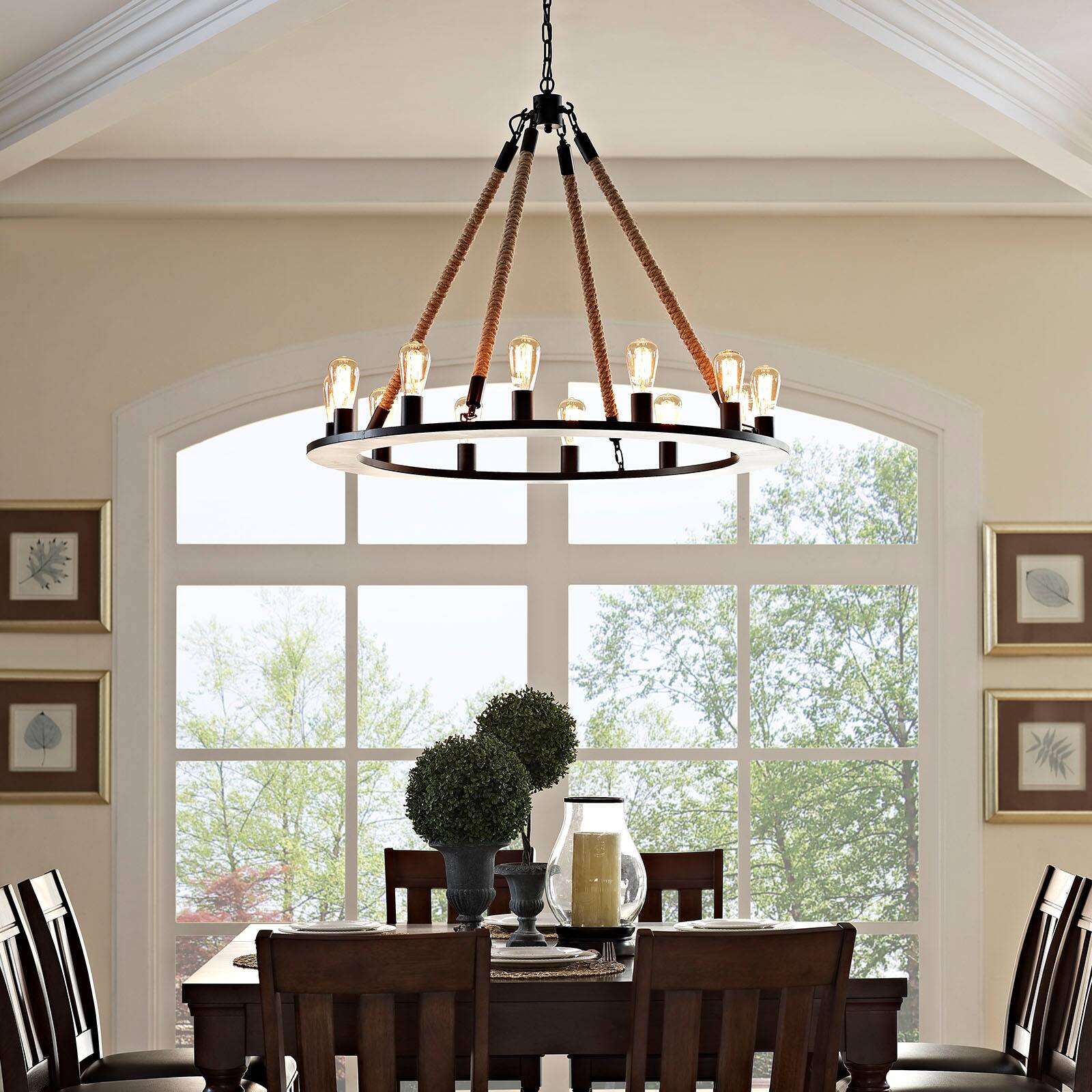 Front. Modway - Encircle Chandelier by Modway - Brown.