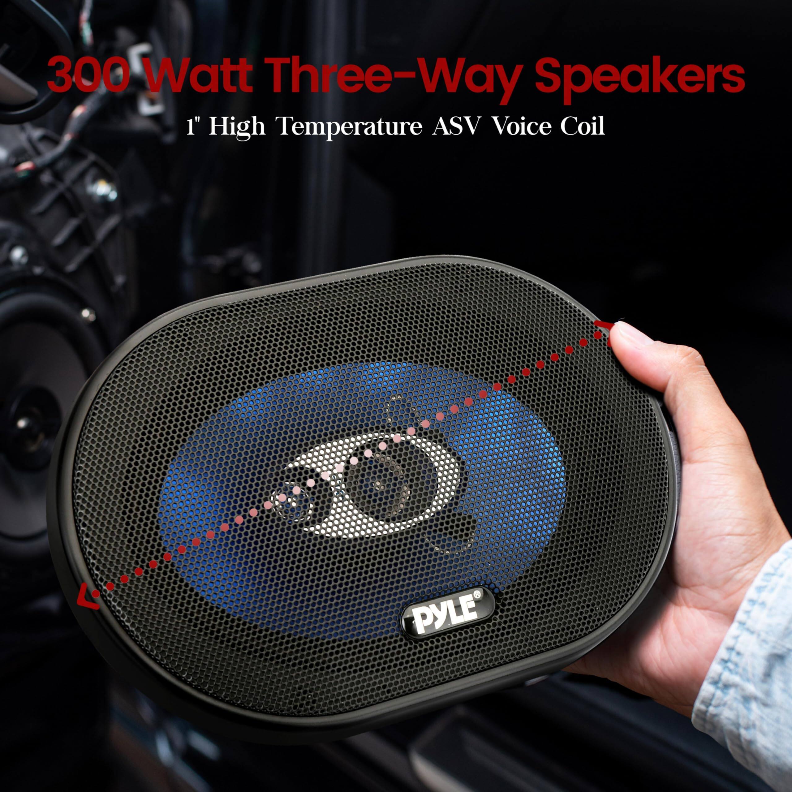 300 Watt Three-Way Speakers
1" High Temperature ASV Voice Coil