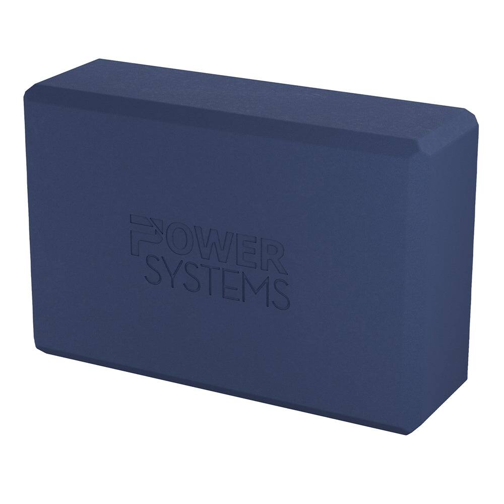 Power Systems - Lightweight Yoga Block, 9" x 6" x 4" Exercise Block for Stretching & Pilates - Navy