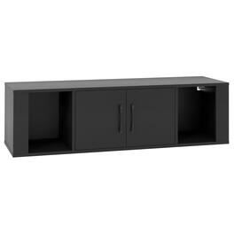 Boyel Living - 12 in. H Storage Cabinet with 2-Doors and 2-Open Shelves - Black