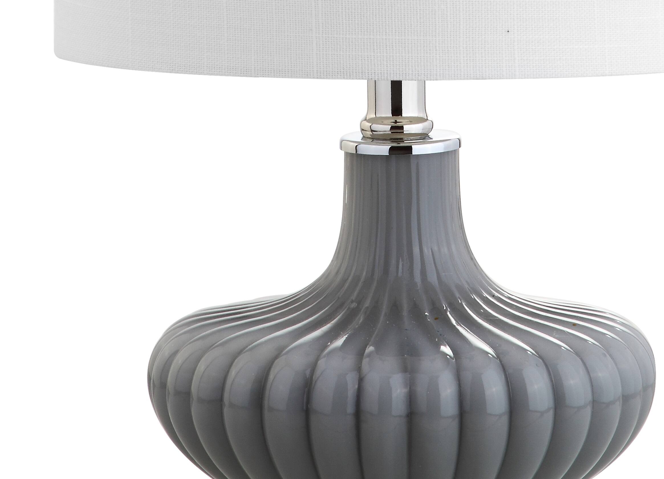 Alt View 6. Jonathan Y - Kamille 18" Glass and Lucite LED Table Lamp, Gray - Gray/Clear.