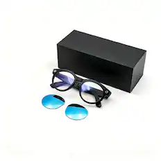 Front. PRIMEPLUS - 8MP 4K Camera AI Smart Glasses Dual Lenses Video Recording WIFI Transfer Sunglasses Smart Glasses - Black.