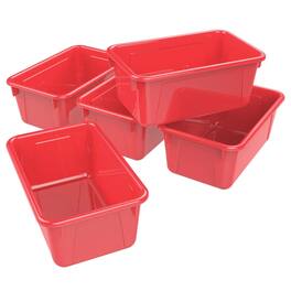 Storex - Small Cubby Bin, Red, Pack of 5