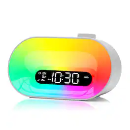 Dazzed Corner - Noise Sound Machine Sunrise Alarm Clock, Dual Alarm - White