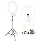 Front. Neewer - 18" 55W Ring Light Kit with Tripod - LED Ringlight with Cold Shoe & Phone Holder for Video.
