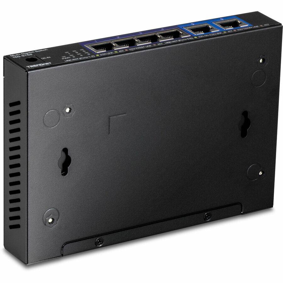 Alt View 8. Trendnet - TRENDnet 6-Port 10G Switch, 4 x 2.5G RJ-45 Base-T Ports, TEG-S762, 2 x 10G RJ-45 Ports, 60Gbps Switching Capacity, Wall - Unknown.