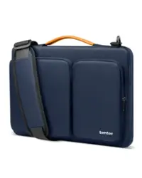 tomtoc - Defender-A42 Recycled Laptop Shoulder Bag for 14 Inch MacBook Pro M4/M3/M2/M1 Pro/Max 2024-2021, 13.8" Surface Laptop 7 - Dark Blue - Front_Zoom