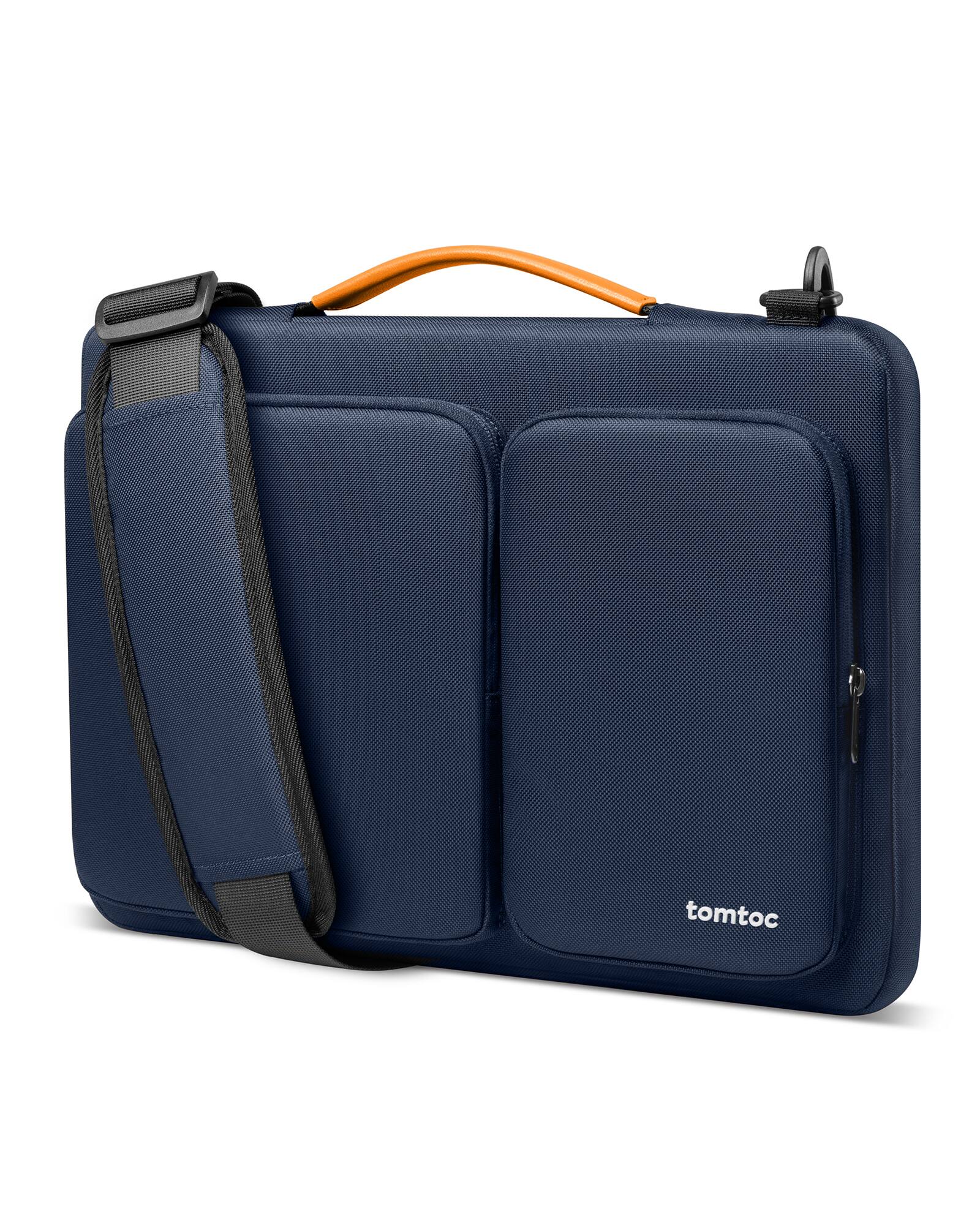 tomtoc - Defender-A42 Recycled Laptop Shoulder Bag for 14 Inch MacBook Pro M4/M3/M2/M1 Pro/Max 2024-2021, 13.8" Surface Laptop 7 - Dark Blue