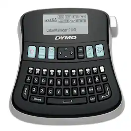 DYMO - 2175085 LabelManager 210D 2 Lines 6.1 in. x 6.5 in. x 2.5 in. Label Maker - Black/Gray