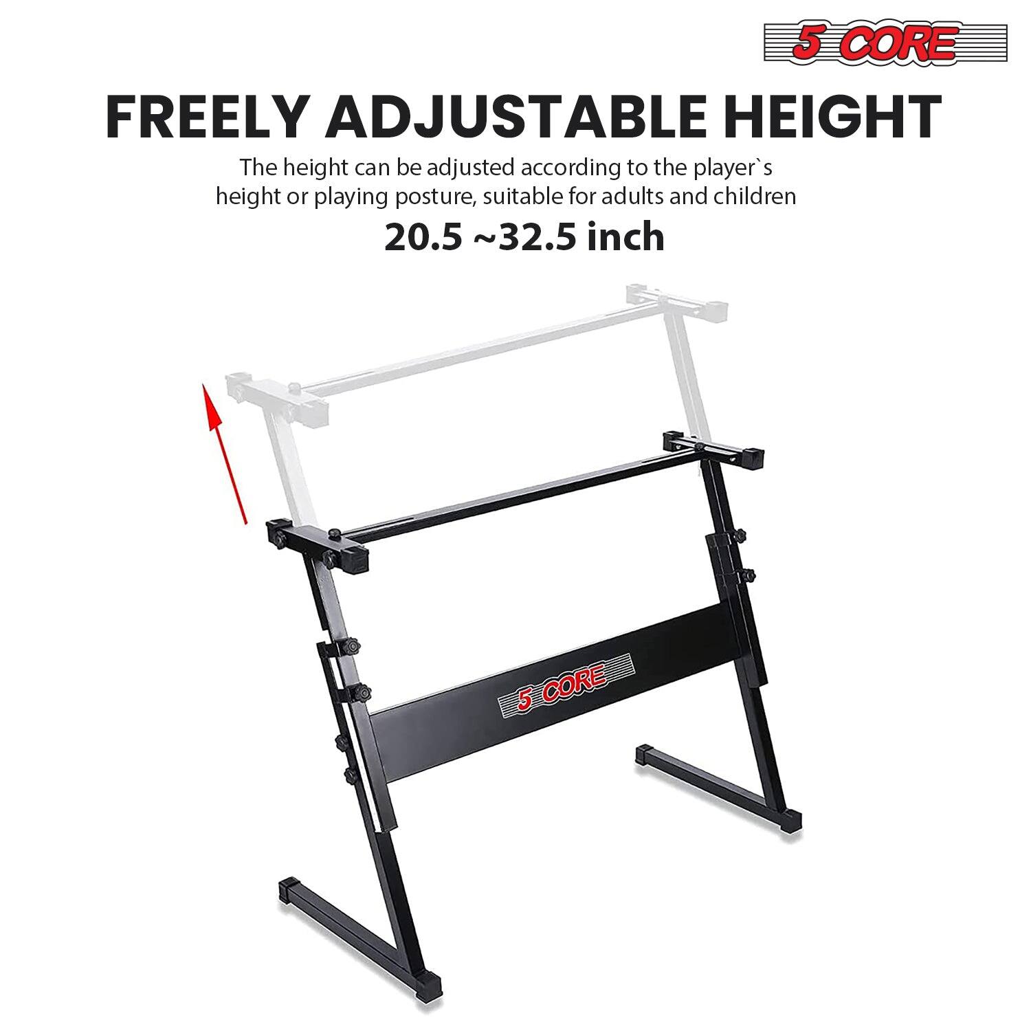 5 CORE, FREELY ADJUSTABLE HEIGHT, The height can be adjusted according to the player's height or playing posture, suitable for adults and children 20.5 ~32.5 inch, 5 CORE