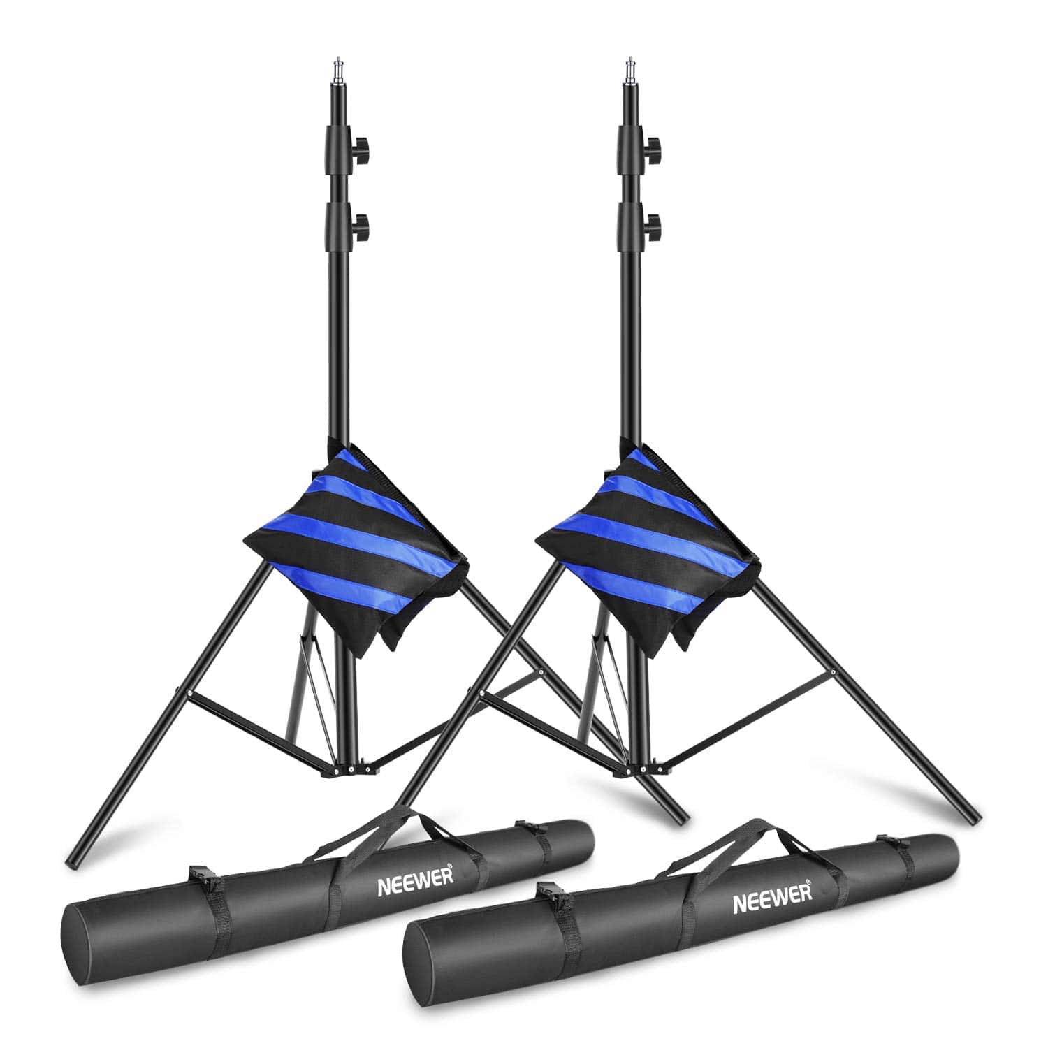 Neewer - 2-Pack 10ft Heavy Duty Light Stands, Spring Cushioned, w/ Bags - Black
