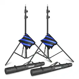 Neewer - 2-Pack 10ft Heavy Duty Light Stands, Spring Cushioned, w/ Bags - Black