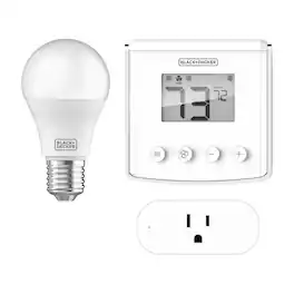 Black+Decker - BDXSKSW01 Smart Home Kit with Smart Thermostat, Light, and Plug