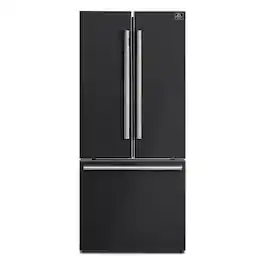 Forno Appliances - Gallipoli 17.5 Cu. Ft. Freestanding French Door Refrigerator - Black