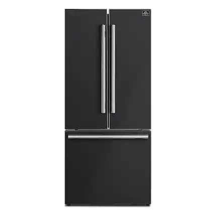 Forno Appliances - Gallipoli 17.5 Cu. Ft. Freestanding French Door Refrigerator - Black