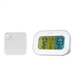 La Crosse Technology - Wireless Temperature Station with Tri-Color LCD - White