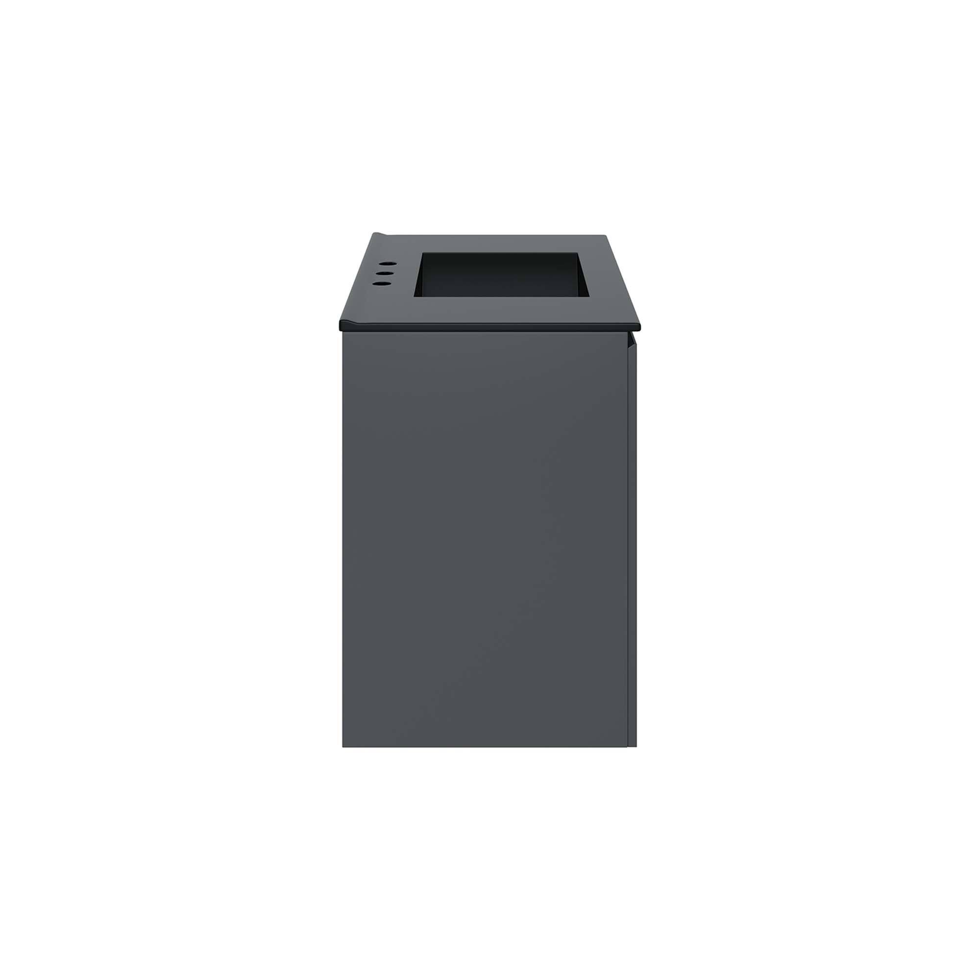 Alt View 1. Modway - Bryn Wall-Mount Bathroom Vanity Basin Included - Gray Black.