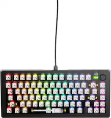 Front. Glorious - GMMK 3 75% Barebones Wired Mechanical Gaming Keyboard with Modular Gasket System - Black.