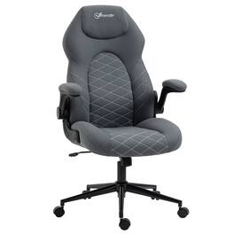 Vinsetto - Gaming Chair with Flip Up Arm, High Back Desk Computer Chair, Gamer Chair with Adjustable Height and Swivel Wheel - Gray