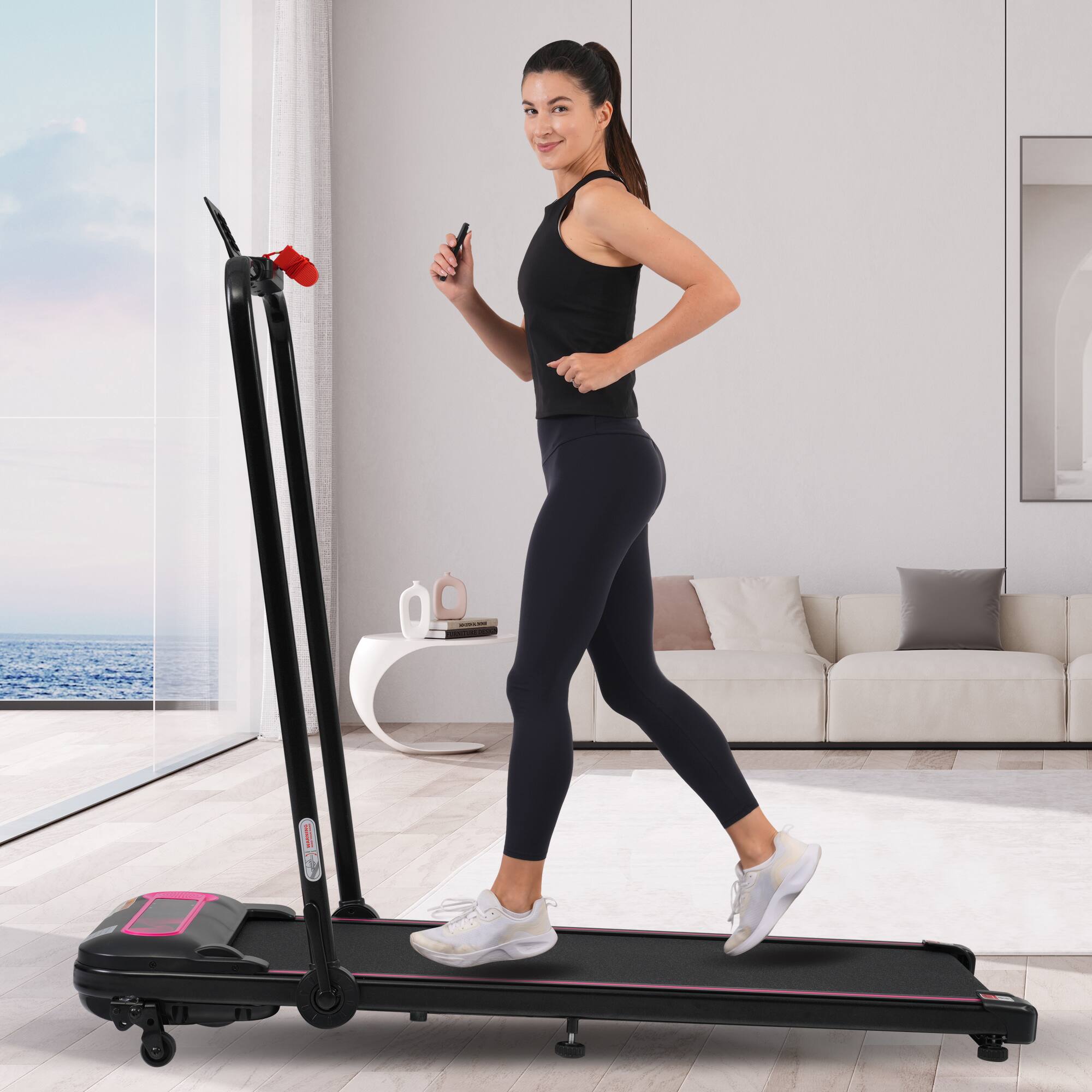 Angle. Chery Life - 2.5HP Walking Treadmill With Incline 0.5-7.5MPH 300LBS Capacity Treadmill for Walking Running - Black.