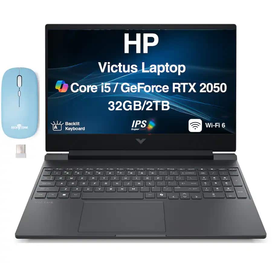 Photos - Laptop HP  Upgraded - Victus  15.6 FHD Display  w/Dockztorm Wireless (i5-13420H, 32GB, 2TB SSD, GeForce RTX 2050, Win 11 Pro)
