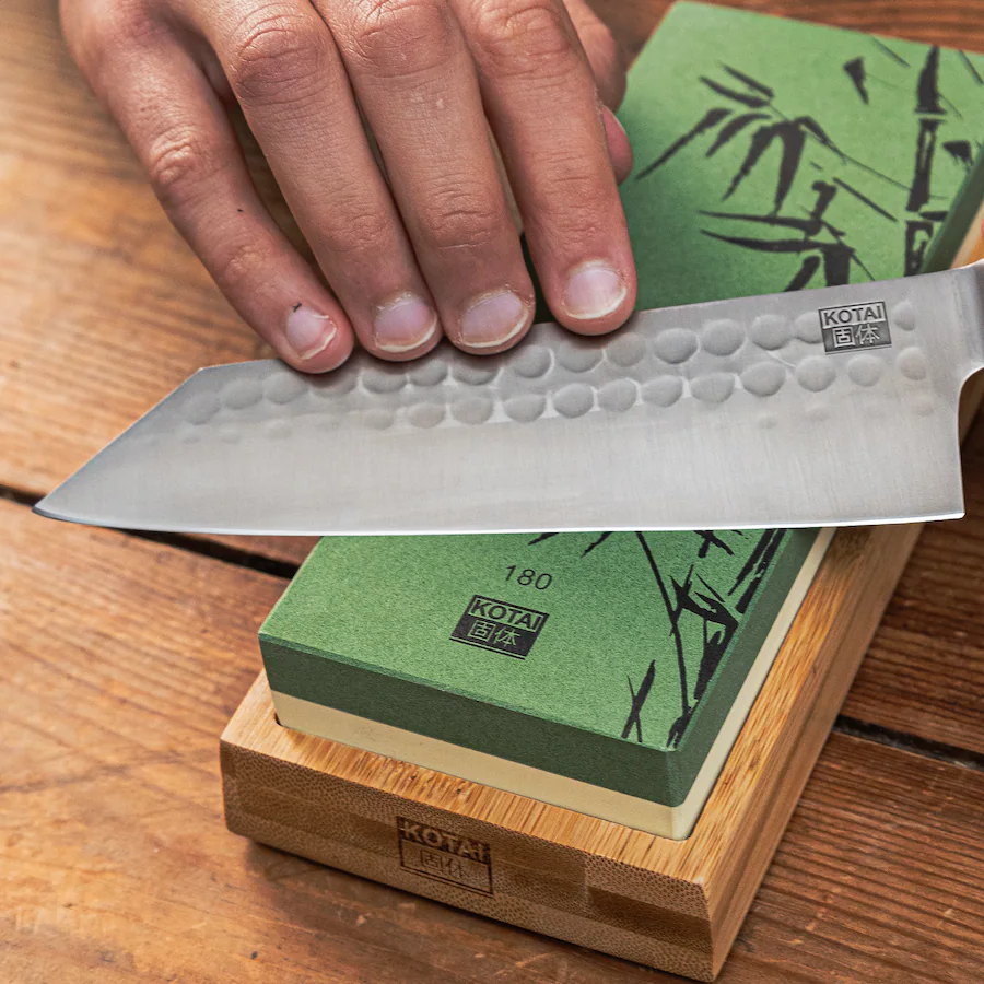 KOTAI Dual Grit 180/800 Ceramic Whetstone Kitchen Knife Sharpening Set ...