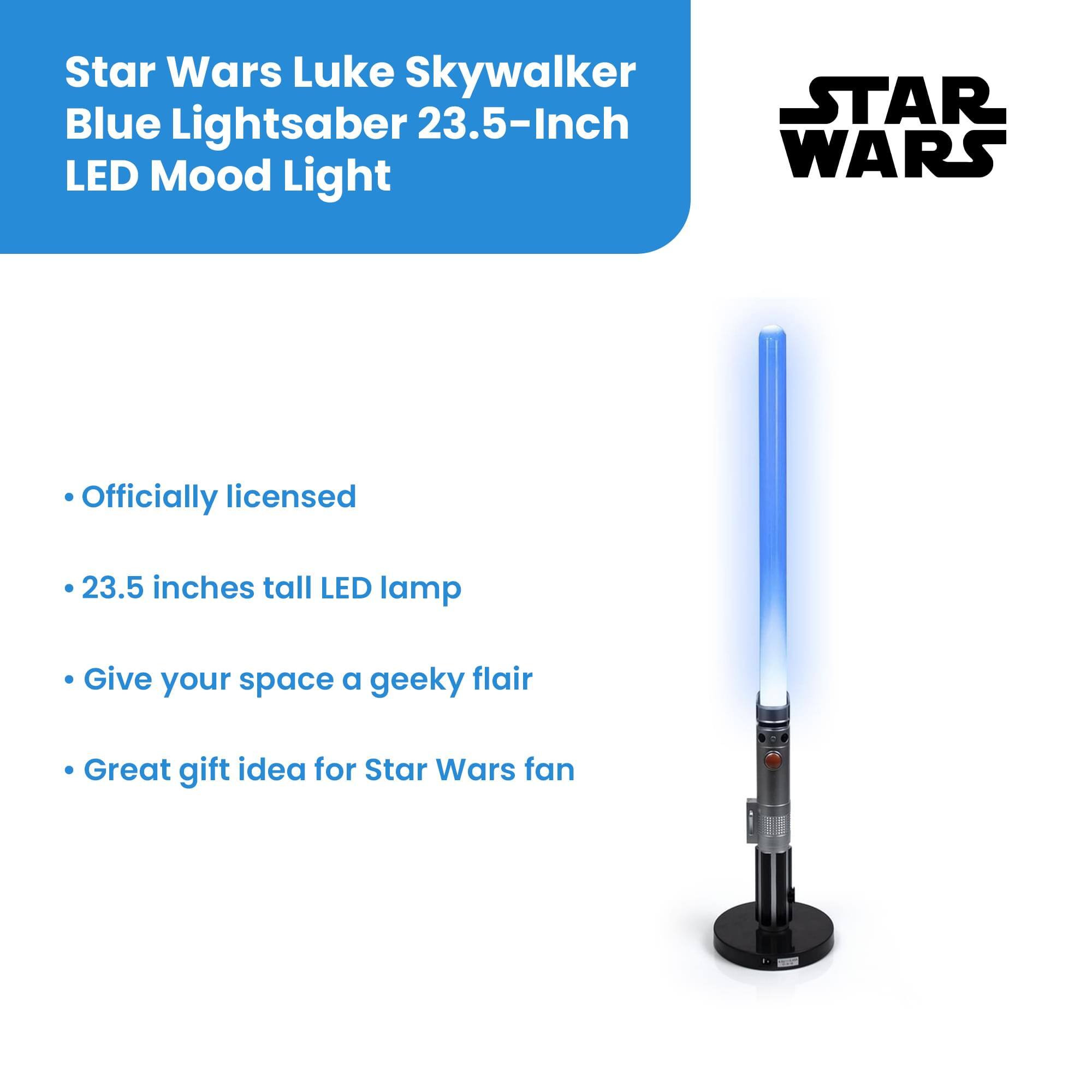 Star Wars Luke Skywalker Blue Lightsaber 23.5-Inch LED Mood Light

- Officially licensed
- 23.5 inches tall LED lamp
- Give your space a geeky flair
- Great gift idea for Star Wars fan