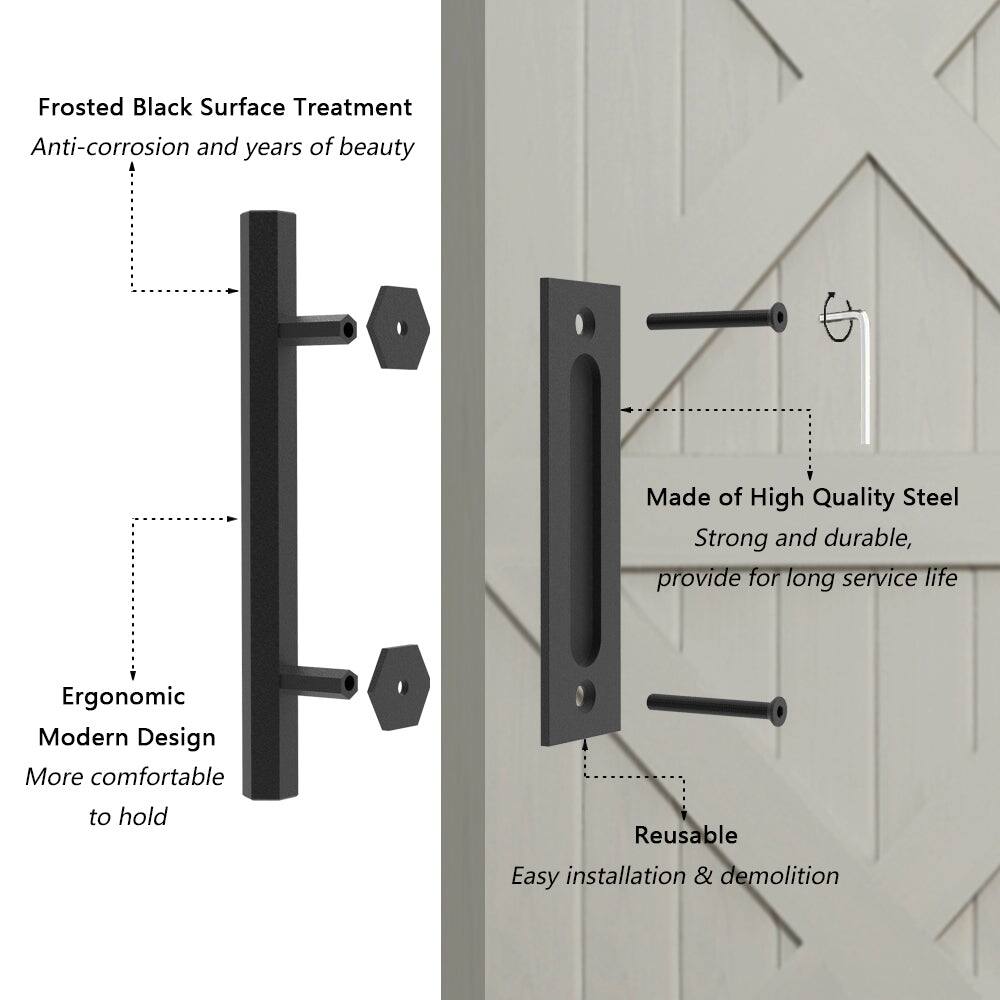 Frosted Black Surface Treatment  
Anti-corrosion and years of beauty  

Made of High Quality Steel  
Strong and durable, provide for long service life  

Ergonomic Modern Design  
More comfortable to hold  

Reusable  
Easy installation & demolition
