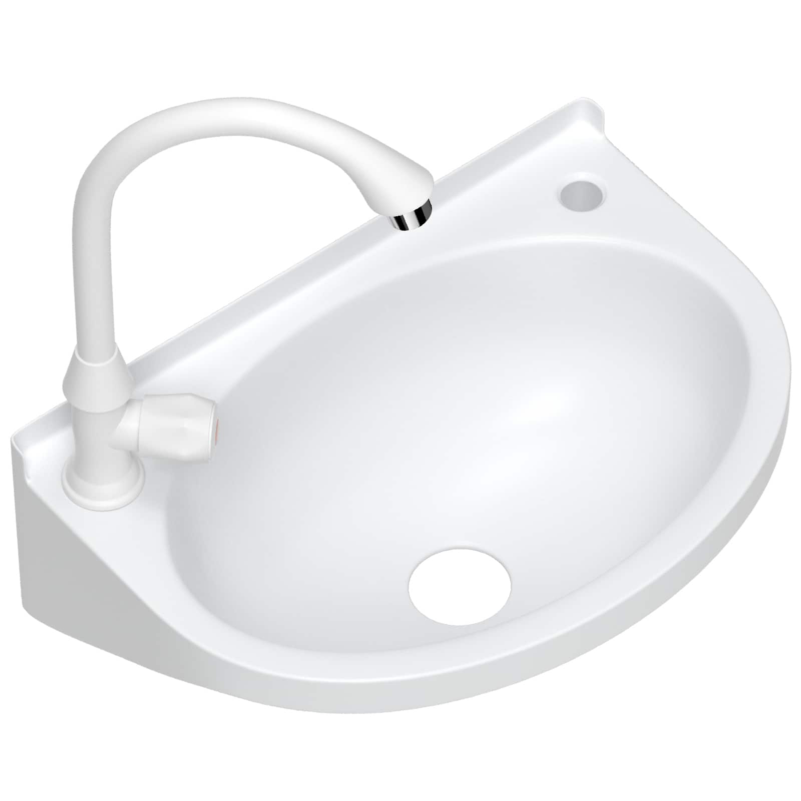 2-in-1 Outdoor Sink & Drinking Fountain - No-Drill Wall Mount, Includes Faucet & Pipes, for Garden, Patio & Bathroom