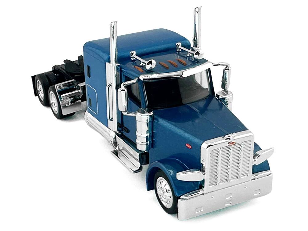 Alt View 3. HO Logistics Replicas - Peterbilt 589 Truck with 72 Inch Sleeper Blue Metallic 1/87 (HO) Scale Plastic Model Car by HO Logistics.