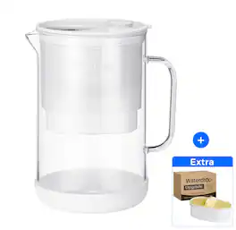 Waterdrop - PT-09W 10-Cup Large Glass Water Filter Pitcher, EXTRA Upgraded PF-01A-P Filter - White