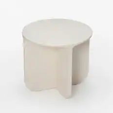 Front. Acanva - Modern Small Round End Table, Living Room Bedroom Office Sofa Side Tables, Furniture Decor - Gloss Off-white.
