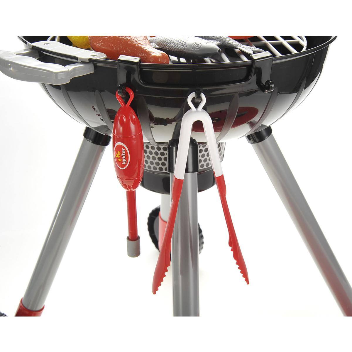 Left. JuzToys - Play Food Sets for Kids Kitchen, BBQ Grill Playset Food Grill For Kids, Kitchen Toys Pretend Play for Toddlers 3-5 - Multi.