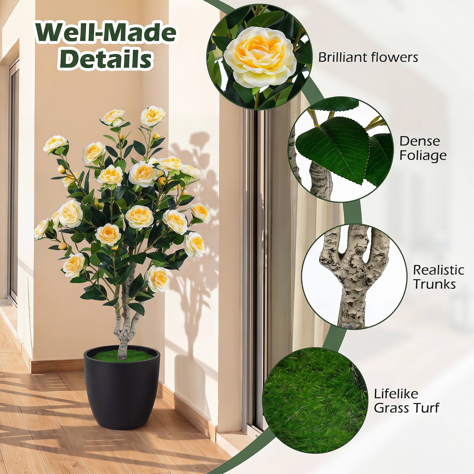 Well-Made Details  
- Brilliant flowers  
- Dense Foliage  
- Realistic Trunks  
- Lifelike Grass Turf