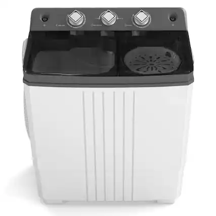 Front. Costway - Costway Twin Tub Portable Washing Machine with Drain Pump Timer Control Dorm & RV's - Gray,White.