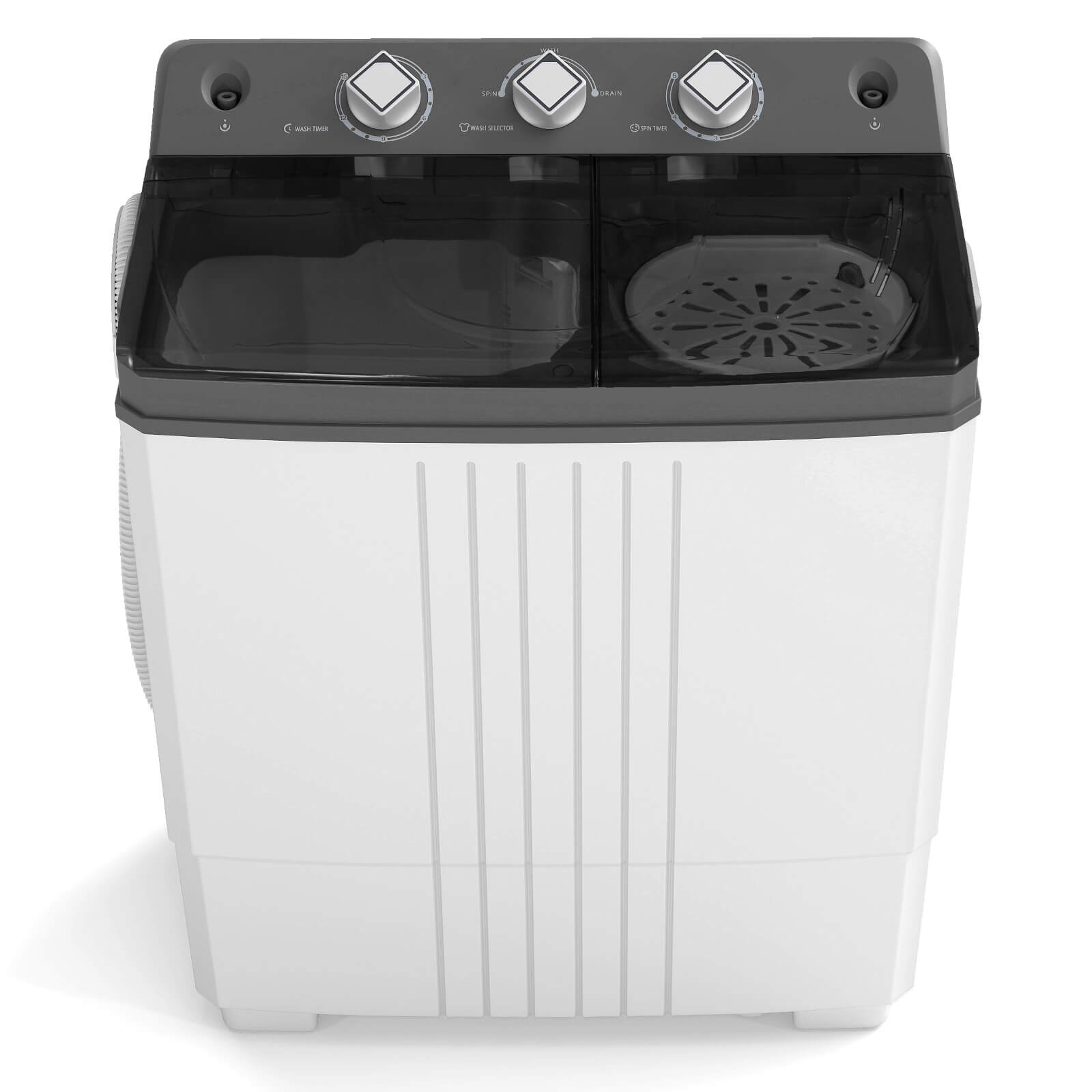 Front. Costway - Costway Twin Tub Portable Washing Machine with Drain Pump Timer Control Dorm & RV's - Gray,White.