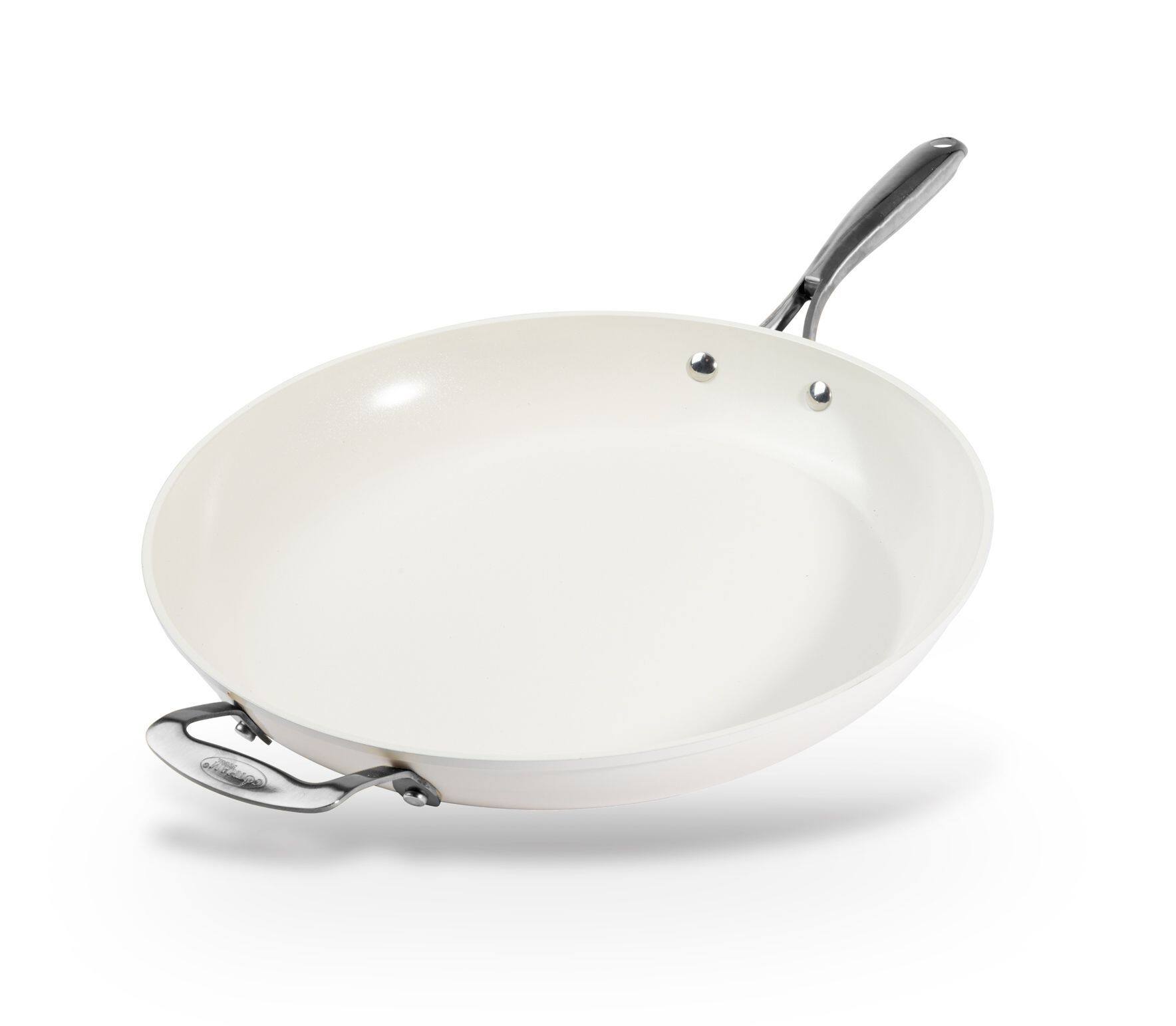 Gotham Steel - 14'' Ultra Nonstick Ceramic Family Pan with Helper Handle - Cream