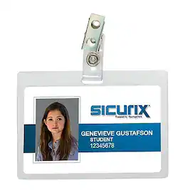 Sicurix - Clip On ID Badge Holder, 25/Pack - Clear