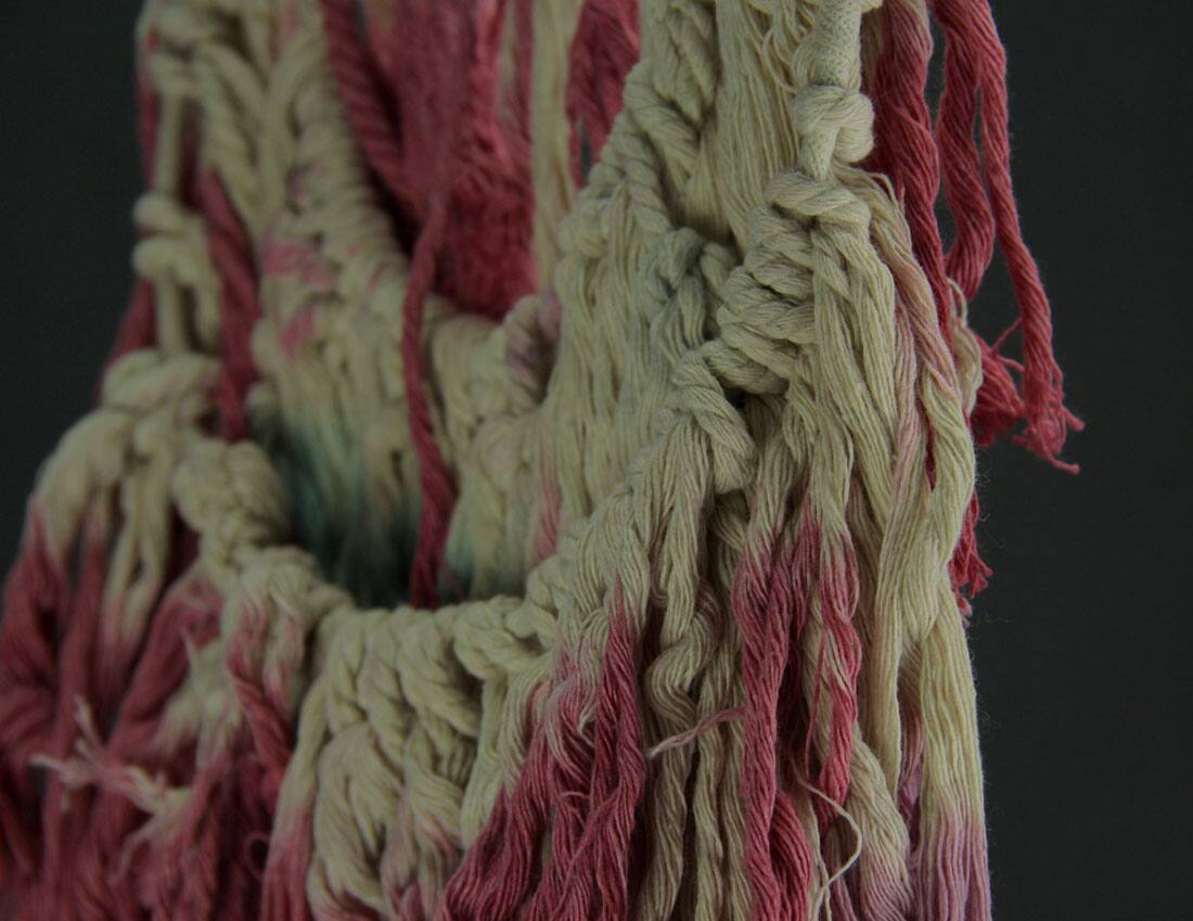 Alt View 2. Zeckos - Pink and Blue Dip Dyed Boho Cotton Macrame Dream Catcher - Multicolored.